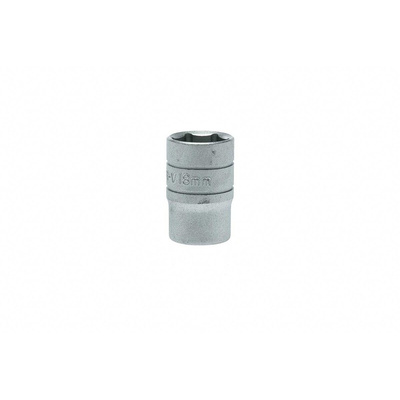 Teng Tools 1/2 in Drive 18mm Standard Socket, 6 point, 38 mm Overall Length
