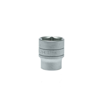 Teng Tools 1/2 in Drive 27mm Standard Socket, 6 point, 43 mm Overall Length