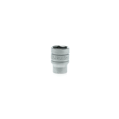 Teng Tools 1/4 in Drive 13mm Standard Socket, 6 point, 25 mm Overall Length