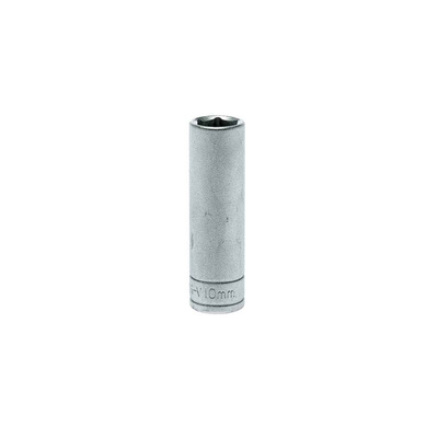 Teng Tools 1/4 in Drive 10mm Deep Socket, 6 point, 49.5 mm Overall Length