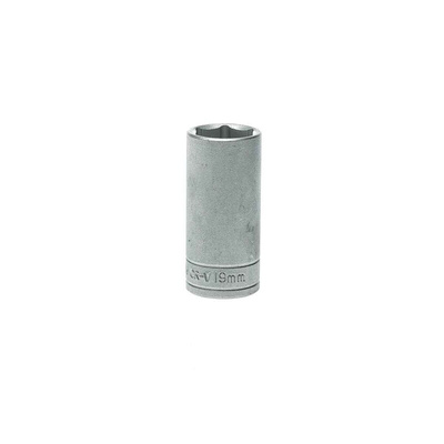 Teng Tools 3/8 in Drive 19mm Deep Socket, 6 point, 55 mm Overall Length