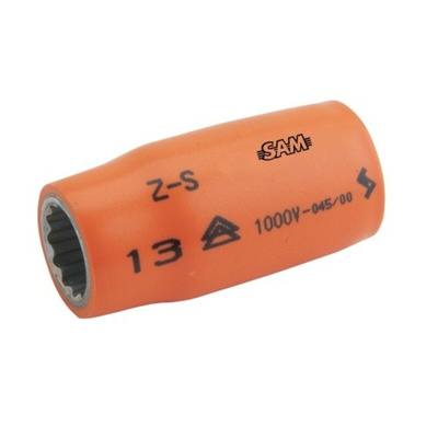 SAM 1/2 in Drive 17mm Insulated Standard Socket, 12 point, VDE/1000V, 52 mm Overall Length