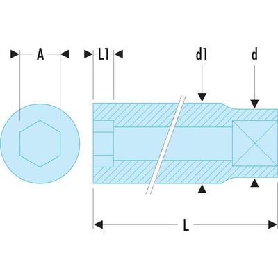 Facom 1/2 in Drive 29mm Deep Socket, 6 point, 77 mm Overall Length