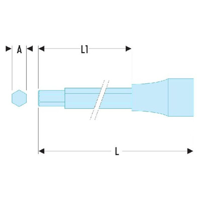 Facom 1/2 in Drive Bit Socket, Hex Bit, 12mm, 100 mm Overall Length