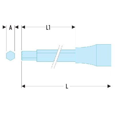 Facom 1/2 in Drive Bit Socket, Hex Bit, 7mm, 100 mm Overall Length