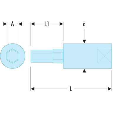 Facom 1/4 in Drive Bit Socket, Hex Bit, 3mm, 37 mm Overall Length