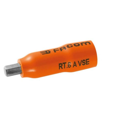 Facom 1/4 in Drive 5mm Insulated Bit Socket, Hex Bit, VDE/1000V, 37 mm Overall Length
