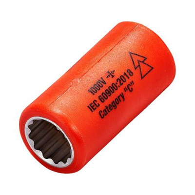 ITL Insulated Tools Ltd 3/8 in Drive 14mm Insulated Standard Socket, 12 point, VDE/1000V, 44 mm Overall Length