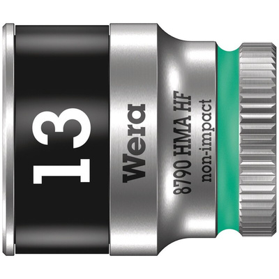 Wera 1/4 in Drive 23mm Standard Socket, 6 point, 90 mm Overall Length