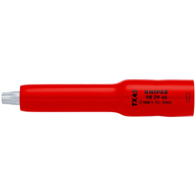 Knipex 3/8 in Drive 3/8in Insulated Bit Socket, Torx Bit, TX45, 127 mm Overall Length