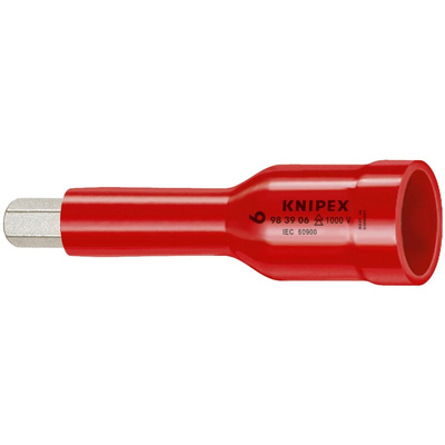 Knipex 3/8 in Drive 3/8in Insulated Bit Socket, Hex Bit, 5mm, 75 mm Overall Length