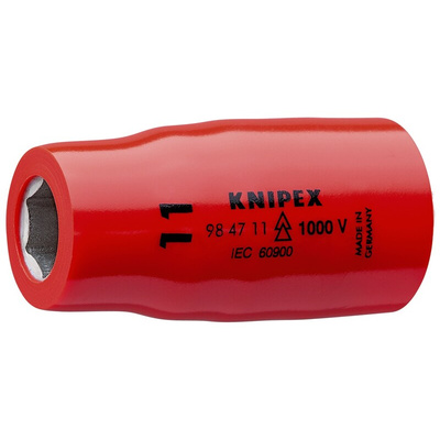 Knipex 1/2 in Drive 54mm Insulated Standard Socket, 6 point, 54 mm Overall Length