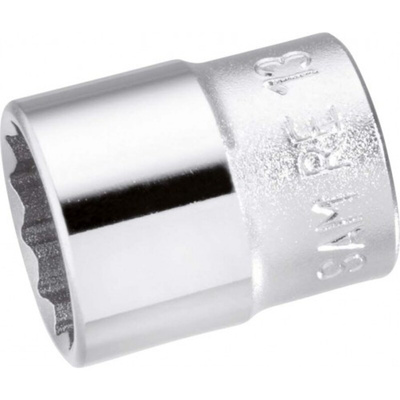 SAM 1/4 in Drive 12mm Standard Socket, 12 point, 25 mm Overall Length
