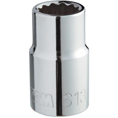 SAM 1/2 in Drive 30mm Standard Socket, 12 point, 45 mm Overall Length