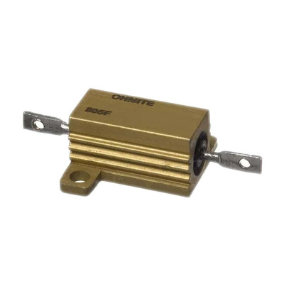 Ohmite 805 Series Anodized Aluminium, Metal Axial, Solder Wire Wound Panel Mount Resistor, 10Ω ±1% 5W