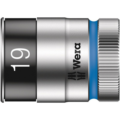 Wera 1/2 in Drive 19mm Standard Socket, 6 point, 37 mm Overall Length