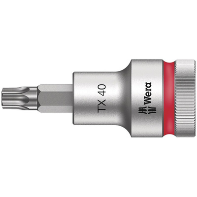 Wera 1/2 in Drive Bit Socket, Torx Bit, T40, 60 mm Overall Length