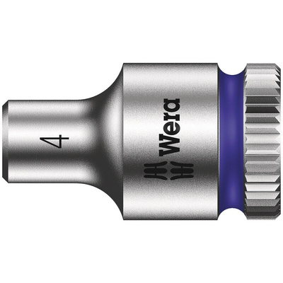 Wera 1/4 in Drive 4mm Standard Socket, 6 point, 23 mm Overall Length