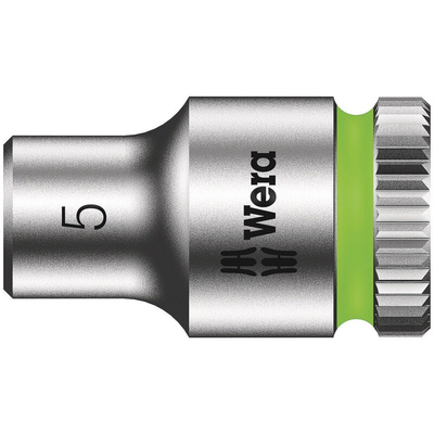 Wera 1/4 in Drive 5mm Standard Socket, 6 point, 23 mm Overall Length