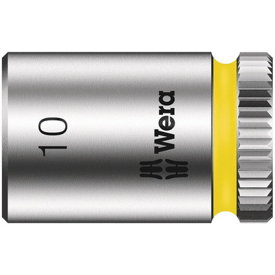 Wera 1/4 in Drive 10mm Standard Socket, 6 point, 23 mm Overall Length