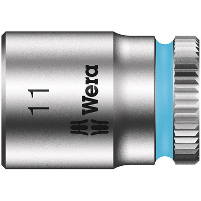 Wera 1/4 in Drive 11mm Standard Socket, 6 point, 23 mm Overall Length