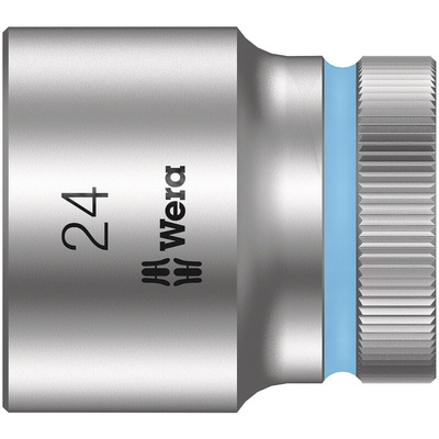 Wera 1/2 in Drive 24mm Standard Socket, 6 point, 37 mm Overall Length