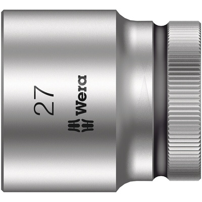 Wera 1/2 in Drive 27mm Standard Socket, 6 point, 40 mm Overall Length