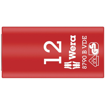 Wera 3/8 in Drive 12mm Insulated Standard Socket, 6 point, 46 mm Overall Length