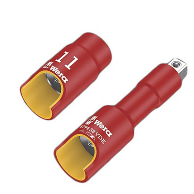 Wera 3/8 in Drive 18mm Insulated Standard Socket, 6 point, VDE/1000V, 46 mm Overall Length