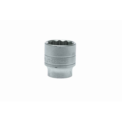Teng Tools 1/2 in Drive 28mm Standard Socket, 12 point, 43 mm Overall Length