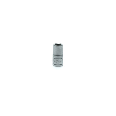 Teng Tools 1/4 in Drive 7mm Standard Socket, 6 point, 25 mm Overall Length