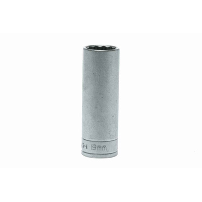 Teng Tools 1/2 in Drive 19mm Deep Socket, 12 point, 79 mm Overall Length