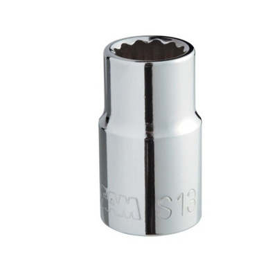 SAM 1/2 in Drive 22mm Standard Socket, 12 point, 40 mm Overall Length