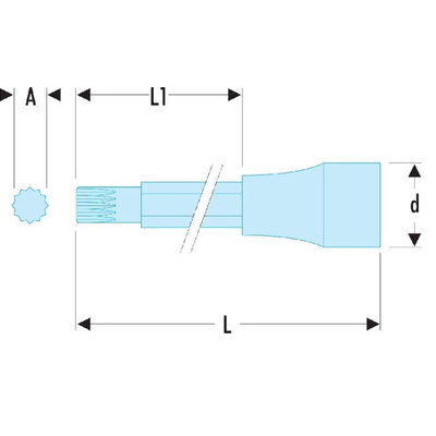 Facom 1/2 in Drive Bit Socket, XZN Spline Bit, M12, 100 mm Overall Length