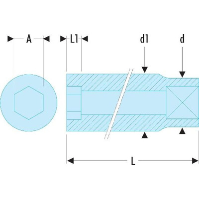 Facom 1/2 in Drive 23mm Deep Socket, 6 point, 77 mm Overall Length
