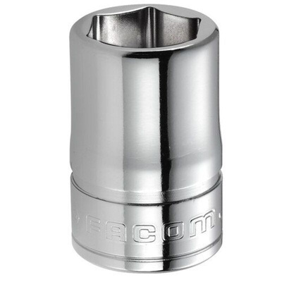 Facom 3/8 in Drive 15mm Standard Socket, 6 point, 30 mm Overall Length