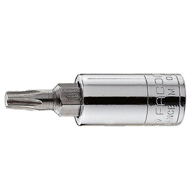 Facom 1/4 in Drive Bit Socket, Torx Bit, T10, 38 mm Overall Length