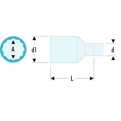 Facom 1/2 in Drive 10mm Insulated Standard Socket, 12 point, VDE/1000V, 52 mm Overall Length