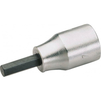 SAM 1/2 in Drive Bit Socket, Hex Bit, 4mm, 55 mm Overall Length