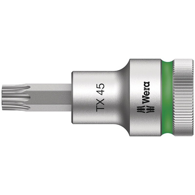 Wera 1/2 in Drive Bit Socket, Torx Bit, T55, 206 mm Overall Length