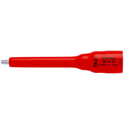 Knipex 3/8 in Drive 3/8in Insulated Bit Socket, Torx Bit, TX25, 123 mm Overall Length