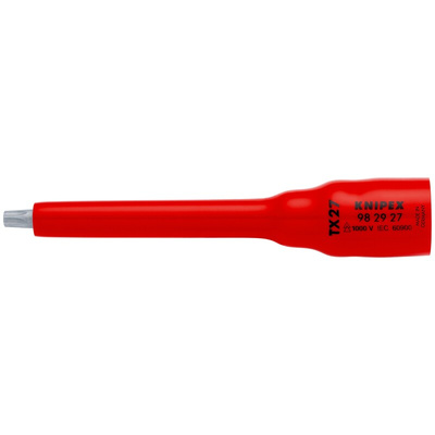 Knipex 3/8 in Drive 3/8in Insulated Bit Socket, Torx Bit, TX27, 123 mm Overall Length