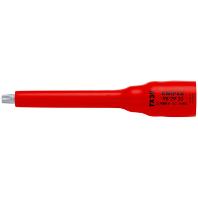 Knipex 3/8 in Drive 3/8in Insulated Bit Socket, Torx Bit, TX30, 123 mm Overall Length