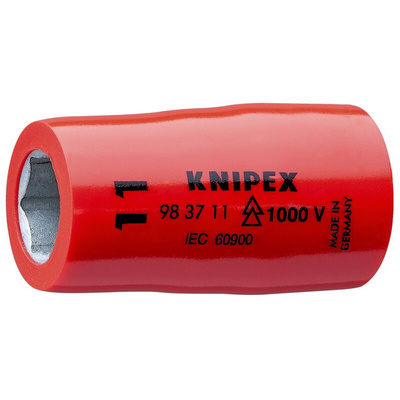 Knipex 3/8 in Drive 3/8in Insulated Standard Socket, 6 point, 43 mm Overall Length
