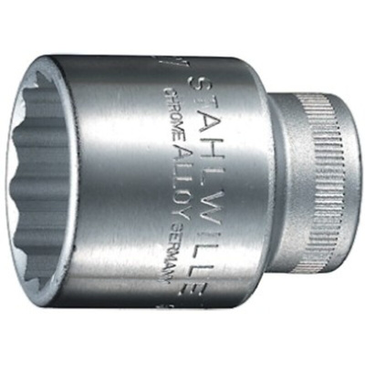STAHLWILLE 1/2 in Drive 18mm Standard Socket, 12 point, 38 mm Overall Length