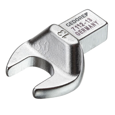 Gedore 7112 Series Open Ended Insert Spanner Head, 19 mm, 9 x 12mm Insert, Chrome Finish