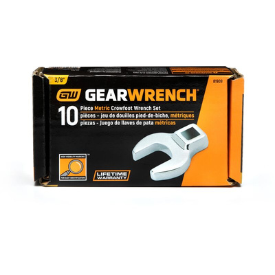 GearWrench 10-Piece Crow Foot Spanner Set, 10 → 19 mm