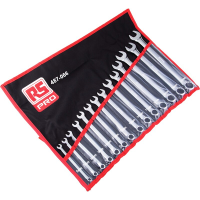 RS PRO 14-Piece Spanner Set, 6 → 22 mm, Chrome Vanadium Steel