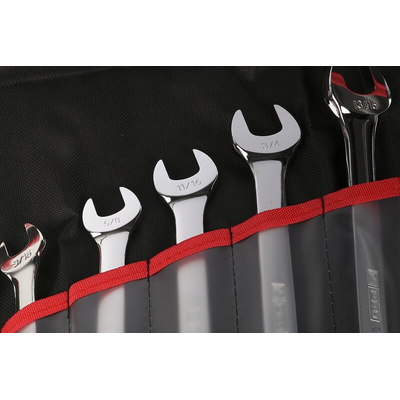 RS PRO 11-Piece Spanner Set, 1/4 → 7/8 in, Chrome Vanadium Steel
