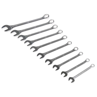 RS PRO 10-Piece Spanner Set, 8 → 19 mm, Chrome Vanadium Steel